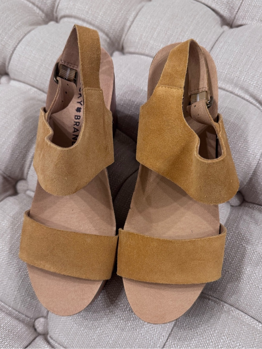 Lucky brand Suede Slingback Sandals - Yellow